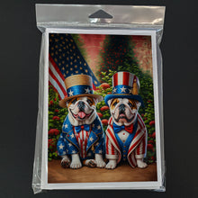 Load image into Gallery viewer, All American English Bulldog Greeting Cards - Blank Note Cards – 8-Pack of Artist-Designed Cards with Envelopes
