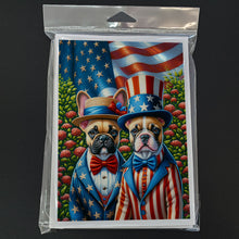Load image into Gallery viewer, All American French Bulldog Greeting Cards - Blank Note Cards – 8-Pack of Artist-Designed Cards with Envelopes