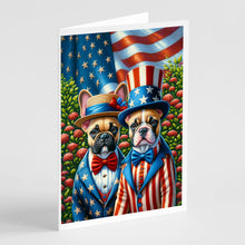 Load image into Gallery viewer, All American French Bulldog Greeting Cards - Blank Note Cards – 8-Pack of Artist-Designed Cards with Envelopes