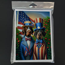 Load image into Gallery viewer, All American German Wirehaired Pointer Greeting Cards - Blank Note Cards – 8-Pack of Artist-Designed Cards with Envelopes