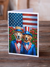 Load image into Gallery viewer, All American Golden Retriever Greeting Cards - Blank Note Cards – 8-Pack of Artist-Designed Cards with Envelopes