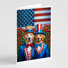 Load image into Gallery viewer, All American Golden Retriever Greeting Cards - Blank Note Cards – 8-Pack of Artist-Designed Cards with Envelopes