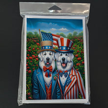 Load image into Gallery viewer, All American Great Pyrenees Greeting Cards - Blank Note Cards – 8-Pack of Artist-Designed Cards with Envelopes