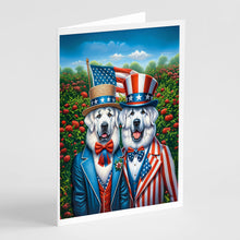 Load image into Gallery viewer, All American Great Pyrenees Greeting Cards - Blank Note Cards – 8-Pack of Artist-Designed Cards with Envelopes