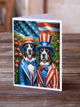 Load image into Gallery viewer, All American Greater Swiss Mountain Dog Greeting Cards - Blank Note Cards – 8-Pack of Artist-Designed Cards with Envelopes