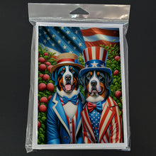 Load image into Gallery viewer, All American Greater Swiss Mountain Dog Greeting Cards - Blank Note Cards – 8-Pack of Artist-Designed Cards with Envelopes