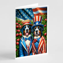 Load image into Gallery viewer, All American Greater Swiss Mountain Dog Greeting Cards - Blank Note Cards – 8-Pack of Artist-Designed Cards with Envelopes