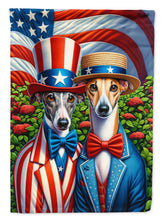 Load image into Gallery viewer, All American Greyhound Garden Flag –  Dogs with American Flag Background by Caroline’s Treasures