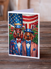 Load image into Gallery viewer, All American Irish Setter Greeting Cards - Blank Note Cards – 8-Pack of Artist-Designed Cards with Envelopes