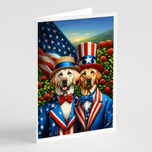Load image into Gallery viewer, All American Labrador Retriever Greeting Cards - Blank Note Cards – 8-Pack of Artist-Designed Cards with Envelopes