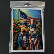 Load image into Gallery viewer, All American Lakeland Terrier Greeting Cards - Blank Note Cards – 8-Pack of Artist-Designed Cards with Envelopes