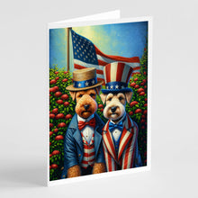 Load image into Gallery viewer, All American Lakeland Terrier Greeting Cards - Blank Note Cards – 8-Pack of Artist-Designed Cards with Envelopes