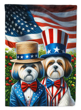Load image into Gallery viewer, All American Lhasa Apso Garden Flag –  Dogs with American Flag Background by Caroline’s Treasures