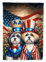 Load image into Gallery viewer, All American Lhasa Apso Garden Flag –  Dogs with American Flag Background by Caroline’s Treasures