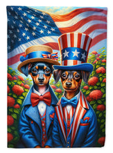Load image into Gallery viewer, All American Miniature Pinscher Garden Flag –  Dogs with American Flag Background by Caroline’s Treasures