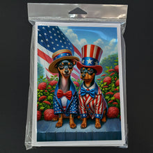 Load image into Gallery viewer, All American Miniature Pinscher Greeting Cards - Blank Note Cards – 8-Pack of Artist-Designed Cards with Envelopes
