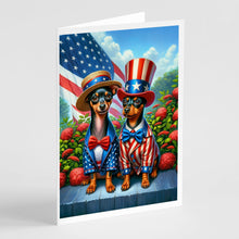 Load image into Gallery viewer, All American Miniature Pinscher Greeting Cards - Blank Note Cards – 8-Pack of Artist-Designed Cards with Envelopes