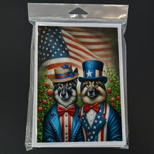 Load image into Gallery viewer, All American Norwegian Elkhound Greeting Cards - Blank Note Cards – 8-Pack of Artist-Designed Cards with Envelopes