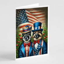 Load image into Gallery viewer, All American Norwegian Elkhound Greeting Cards - Blank Note Cards – 8-Pack of Artist-Designed Cards with Envelopes