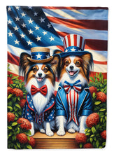 Load image into Gallery viewer, All American Papillon Garden Flag –  Dogs with American Flag Background by Caroline’s Treasures
