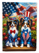Load image into Gallery viewer, All American Papillon Garden Flag –  Dogs with American Flag Background by Caroline’s Treasures