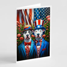 Load image into Gallery viewer, All American Pit Bull Terrier Greeting Cards - Blank Note Cards – 8-Pack of Artist-Designed Cards with Envelopes