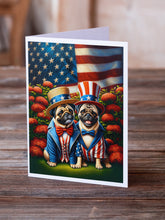 Load image into Gallery viewer, All American Pug Greeting Cards - Blank Note Cards – 8-Pack of Artist-Designed Cards with Envelopes