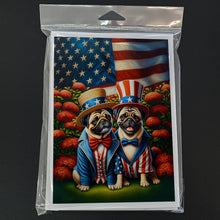 Load image into Gallery viewer, All American Pug Greeting Cards - Blank Note Cards – 8-Pack of Artist-Designed Cards with Envelopes