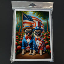 Load image into Gallery viewer, All American Pug Greeting Cards - Blank Note Cards – 8-Pack of Artist-Designed Cards with Envelopes