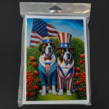 Load image into Gallery viewer, All American Saint Bernard Greeting Cards - Blank Note Cards – 8-Pack of Artist-Designed Cards with Envelopes