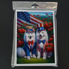 Load image into Gallery viewer, All American Samoyed Greeting Cards - Blank Note Cards – 8-Pack of Artist-Designed Cards with Envelopes