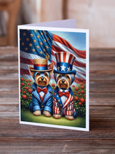 Load image into Gallery viewer, All American Yorkshire Terrier Greeting Cards - Blank Note Cards – 8-Pack of Artist-Designed Cards with Envelopes