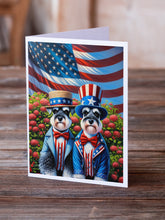 Load image into Gallery viewer, All American Schnauzer Greeting Cards - Blank Note Cards – 8-Pack of Artist-Designed Cards with Envelopes
