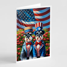 Load image into Gallery viewer, All American Schnauzer Greeting Cards - Blank Note Cards – 8-Pack of Artist-Designed Cards with Envelopes