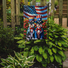 Load image into Gallery viewer, All American Schnauzer Garden Flag –  Dogs with American Flag Background by Caroline’s Treasures