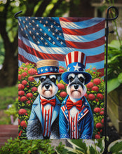 Load image into Gallery viewer, All American Schnauzer Garden Flag –  Dogs with American Flag Background by Caroline’s Treasures