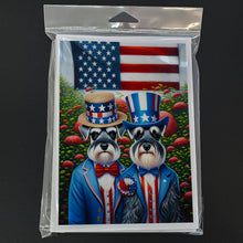 Load image into Gallery viewer, All American Schnauzer Greeting Cards - Blank Note Cards – 8-Pack of Artist-Designed Cards with Envelopes