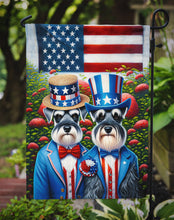 Load image into Gallery viewer, All American Schnauzer Garden Flag –  Dogs with American Flag Background by Caroline’s Treasures