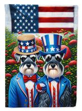 Load image into Gallery viewer, All American Schnauzer Garden Flag –  Dogs with American Flag Background by Caroline’s Treasures