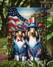 Load image into Gallery viewer, All American Sheltie Garden Flag –  Dogs with American Flag Background by Caroline’s Treasures