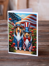 Load image into Gallery viewer, All American Sheltie Greeting Cards - Blank Note Cards – 8-Pack of Artist-Designed Cards with Envelopes