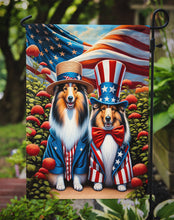 Load image into Gallery viewer, All American Sheltie Garden Flag –  Dogs with American Flag Background by Caroline’s Treasures
