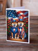 Load image into Gallery viewer, All American Shiba Inu Greeting Cards - Blank Note Cards – 8-Pack of Artist-Designed Cards with Envelopes