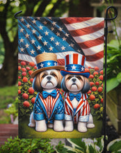 Load image into Gallery viewer, All American Shih Tzu Garden Flag –  Dogs with American Flag Background by Caroline’s Treasures
