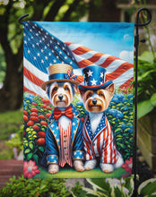 Load image into Gallery viewer, All American Silky Terrier Garden Flag –  Dogs with American Flag Background by Caroline’s Treasures