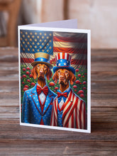 Load image into Gallery viewer, All American Vizsla Greeting Cards - Blank Note Cards – 8-Pack of Artist-Designed Cards with Envelopes