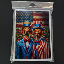 Load image into Gallery viewer, All American Vizsla Greeting Cards - Blank Note Cards – 8-Pack of Artist-Designed Cards with Envelopes