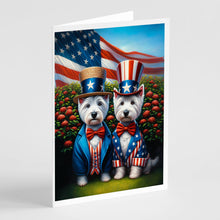 Load image into Gallery viewer, All American Westie Greeting Cards - Blank Note Cards – 8-Pack of Artist-Designed Cards with Envelopes