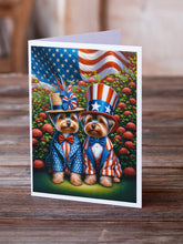 Load image into Gallery viewer, All American Yorkshire Terrier Greeting Cards - Blank Note Cards – 8-Pack of Artist-Designed Cards with Envelopes