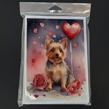 Load image into Gallery viewer, Australian Terrier Valentine Roses Greeting Cards - Blank Note Cards – 8-Pack of Artist-Designed Cards with Envelopes